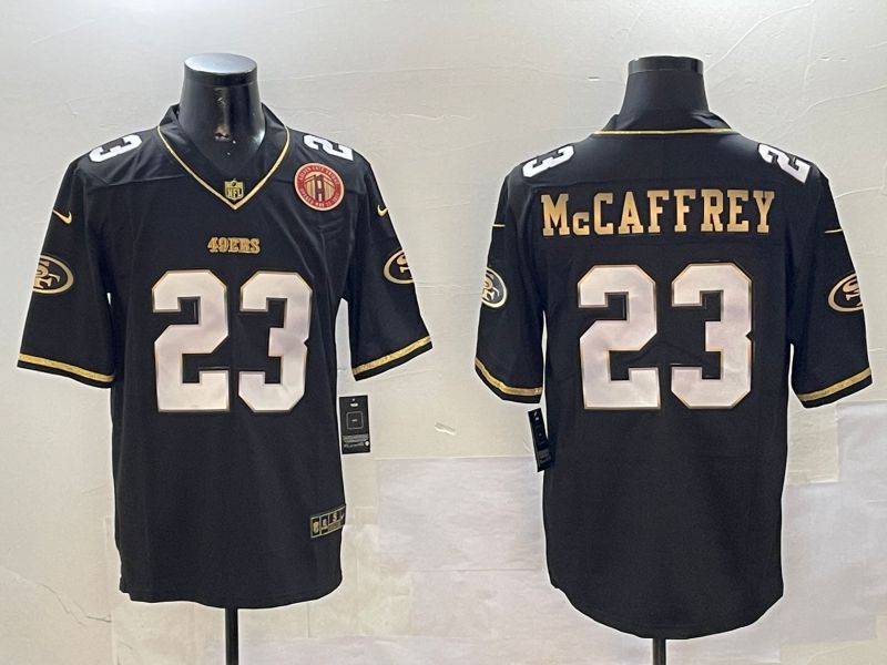 Men San Francisco 49ers #23 Mccaffrey Black Gold 2024 Nike Limited NFL Jersey style 01084